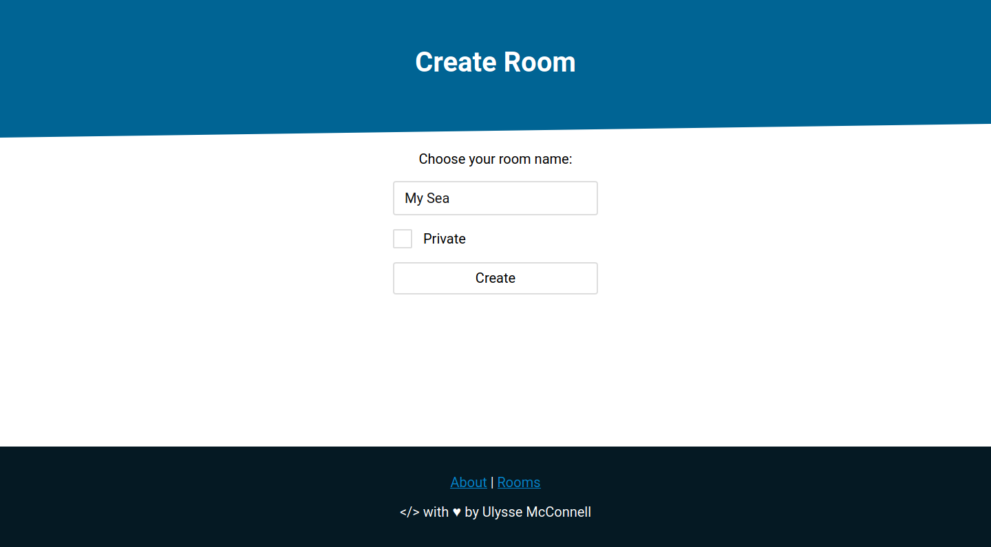 Create Room Page